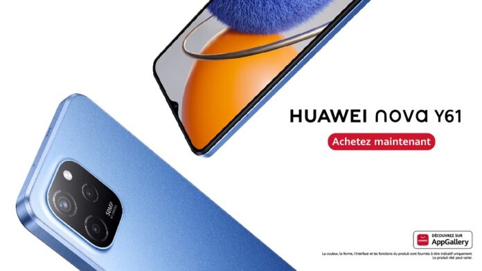 Lancement du nouveau HUAWEI nova Y61 en Tunisie, le fringant smartphone doté d'une triple caméra AI 50MP