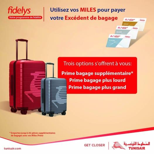 Tunisair innove : Les excédents de bagages désormais réglables en Miles Fidelys