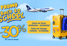Nouvelair relance sa campagne "Back to School" avec -30 % sur tout son réseau